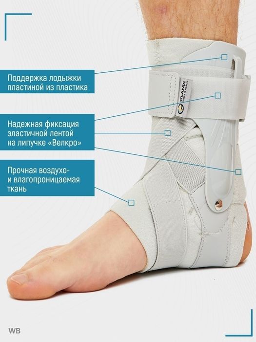 Ортез голеностоп для стабилизации и фиксации голеностопного сустав