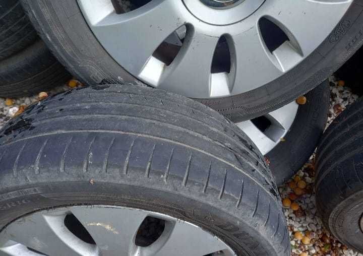 4 алумивиеви джанти 16", 5Х112 с гуми 205/55R16