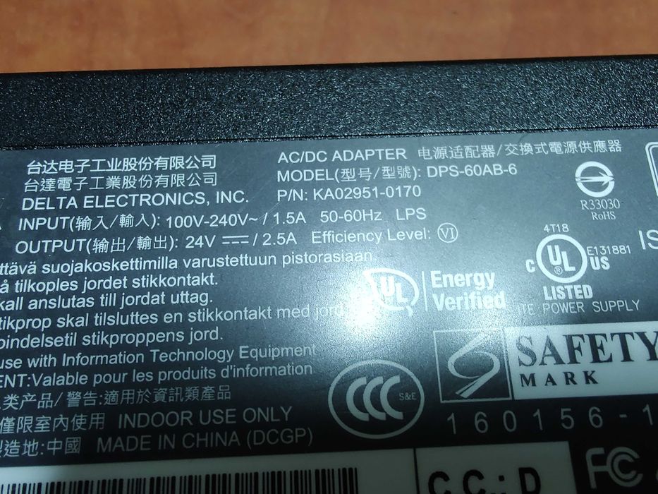 Alimentator Adaptor incarcator DELTA DPS-60AB-6 24V 2.5A 60W 3PIN