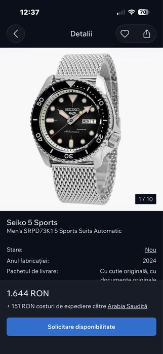 Seiko 5 sports SRPD73K1 automatic