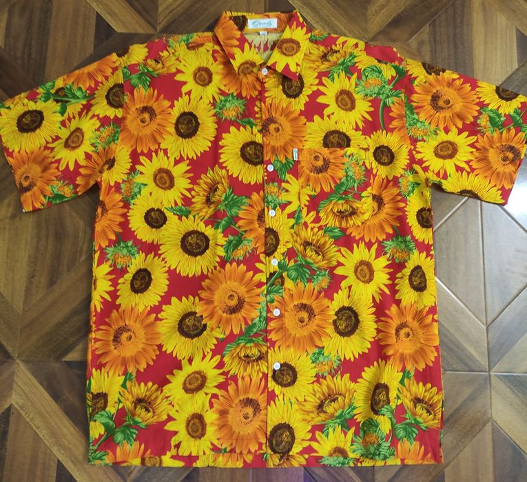 Camasa inflorata Hawaii (2xl)122-124 cm de jur împrejurul burtii