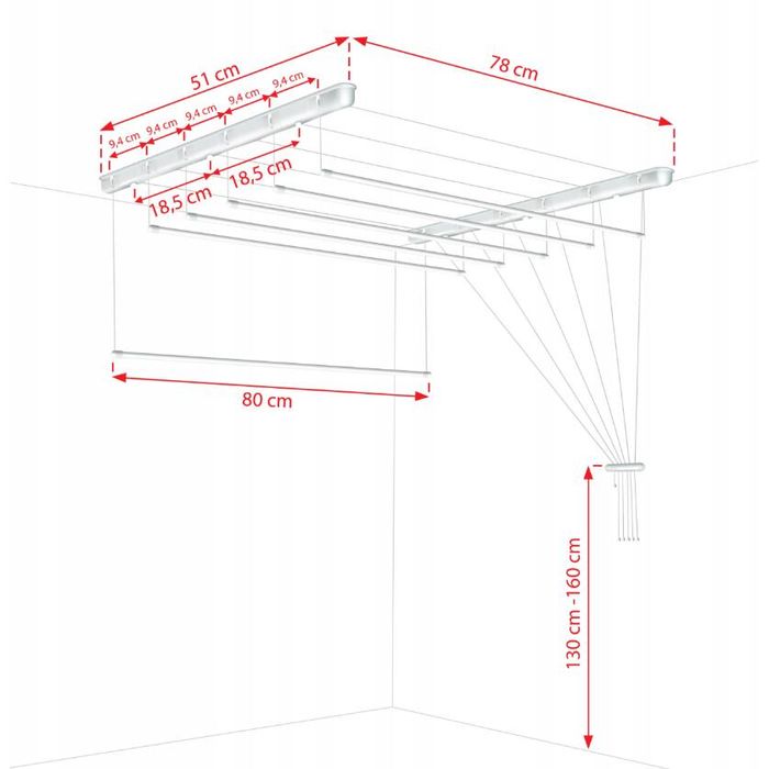 Uscator rufe de tavan 6x80 cm Sepio