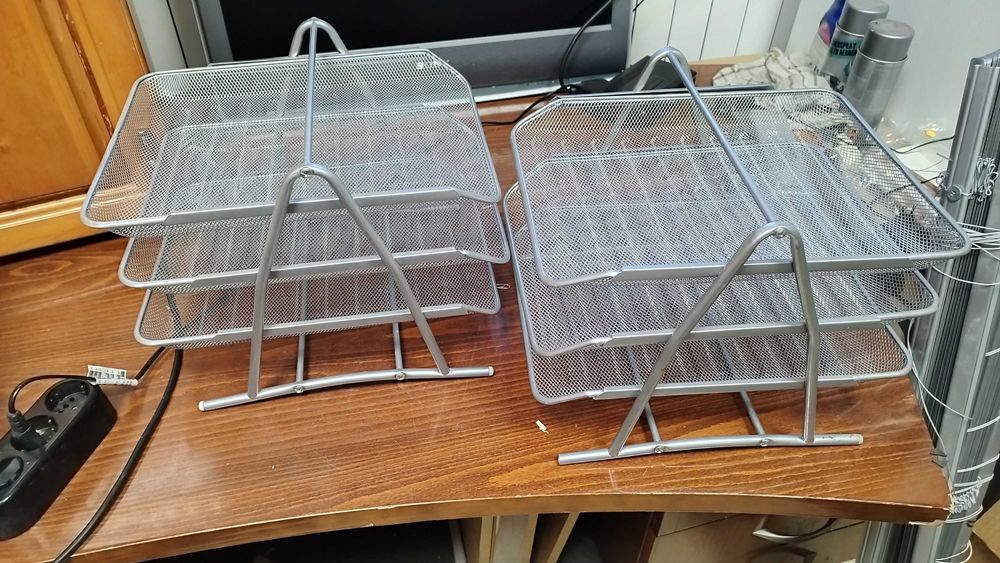 Метален органайзер за документи - Поставка за документи -  с 3 рафта