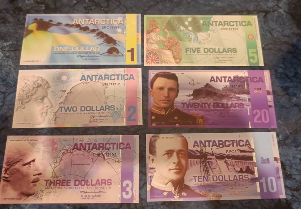 Lot 6 bancnote dolari Antarctica Britania