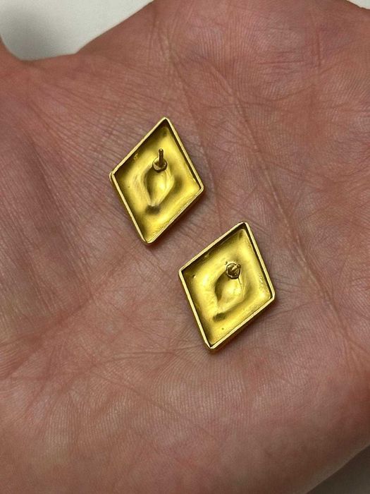 CERCEI AUR 22K + 2 SAFIRE x 0.30CT - Cabochon - Facuti manual - Vintage - 6.7g. - Deosebiti !