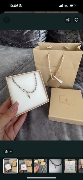 Италианско 18 карата златна висулка, сребърно масивно колие