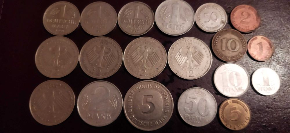 Монети Германия 1950 - 1993 год.
