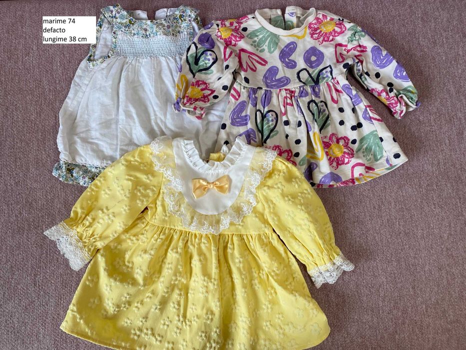 Lot Rochie ocazie maneca lunga iarna bebe copii marime 74 6-9 luni