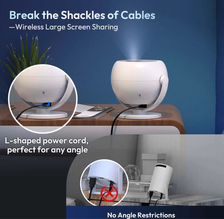 XGODY A2 Gimbal преносим проектор Android 11 WiFi6 Bluetooth