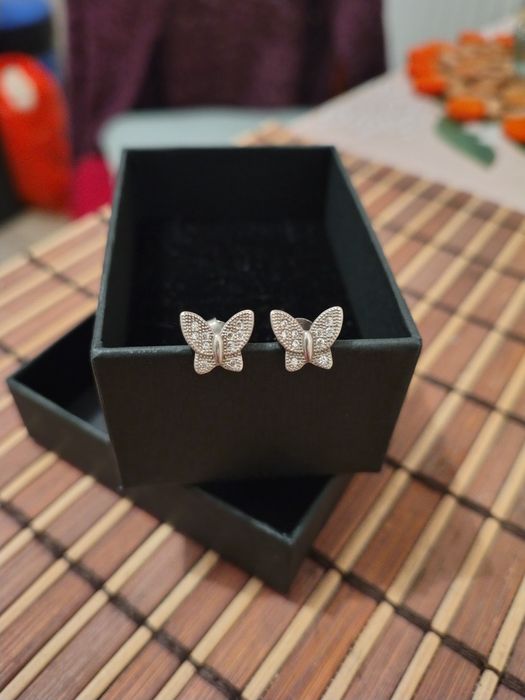 Cercei din argint - model fluture
