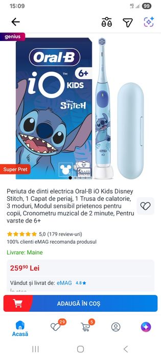Periuta OralB iO kids sigilata