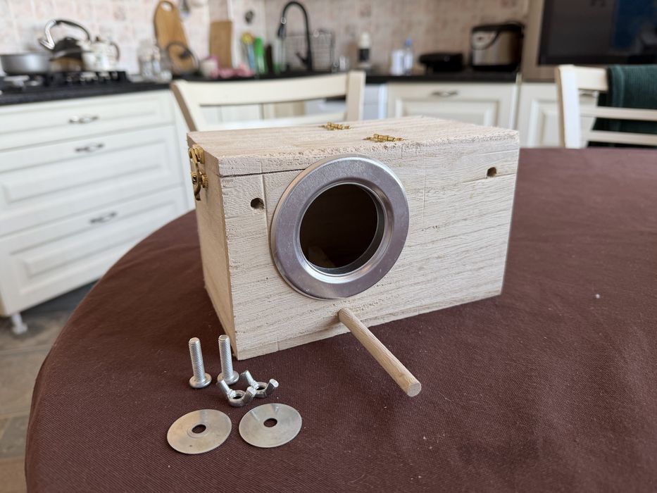 Домик для попугаев/Гнездо +опилки древестные