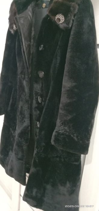 Шуба, мутон, черная