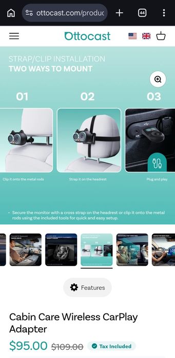 Wireless baby video moditor + wireless carplay - Ottocast Cabin Care