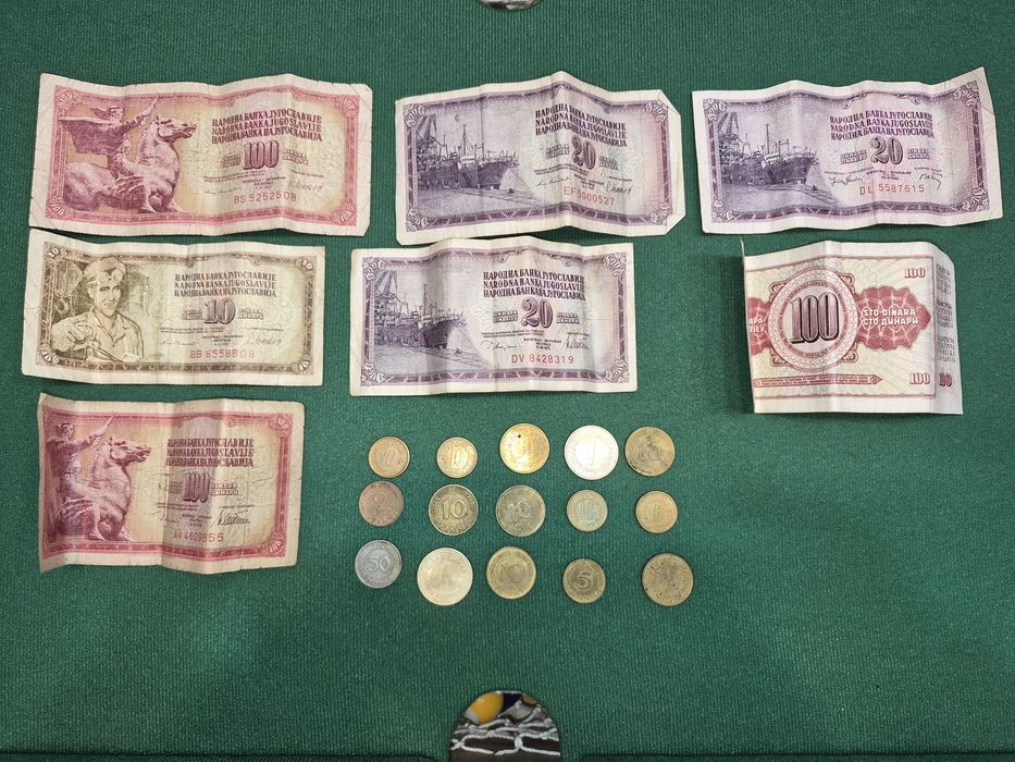 Vând bancnote iugoslave și monezi  1950-1990
