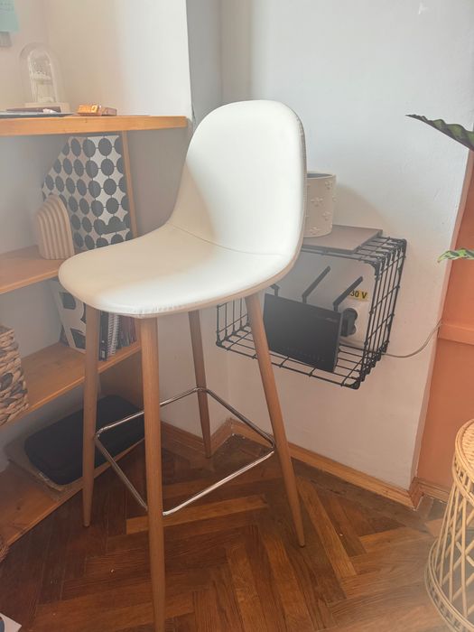 Scaun bar JONSTRUP alb/stejar - noi-2 buc