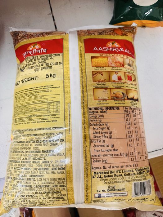 Faina de Grau pentru Chapati (Aashirvaad Chakki Atta) 5kg