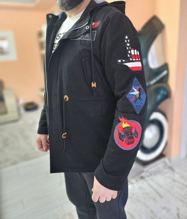 Мъжко яке REASON BRAND Affiliated Fishtail Parka в черно размер XL