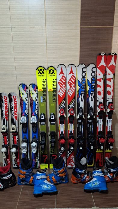 Schiuri 100cm Nordica doberman-clapari ski,casca,bete