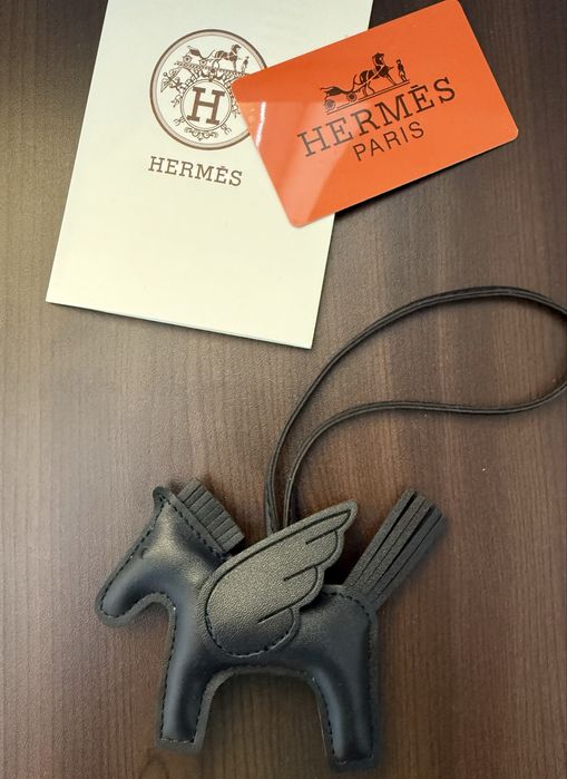 Hermes конче аксесоар за чанта от естествена кожа