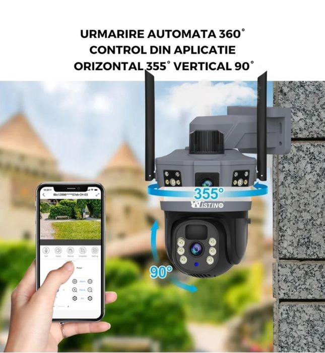 Camera de Supraveghere Solara 4G, Zoom X10, Full HD 1080p, Vedere Noct