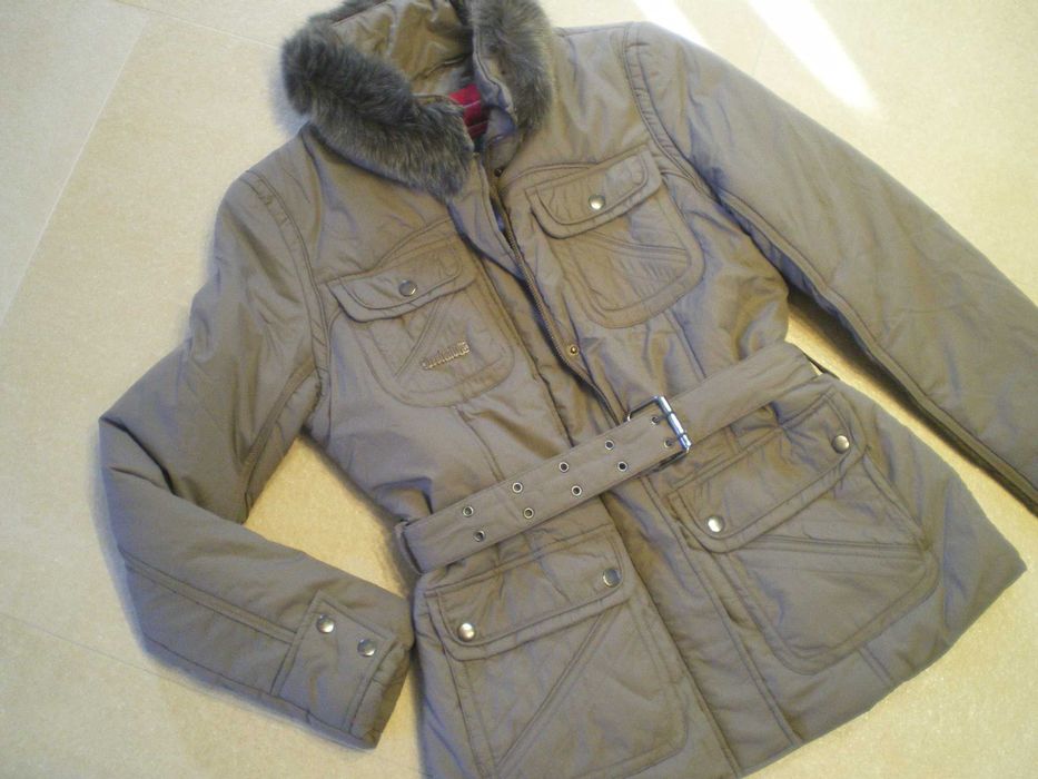 Geaca Vero Moda fas si blana vulpe la guler, noua