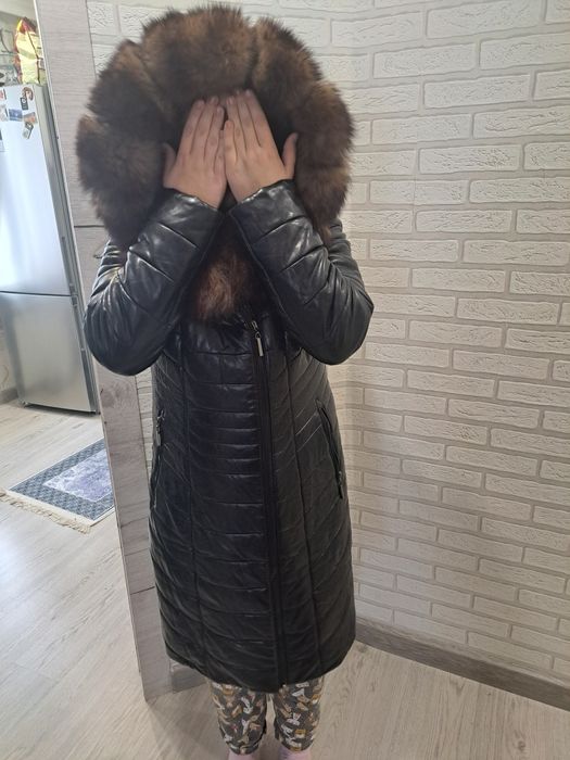 Кожаная куртка зимняя верблюжка