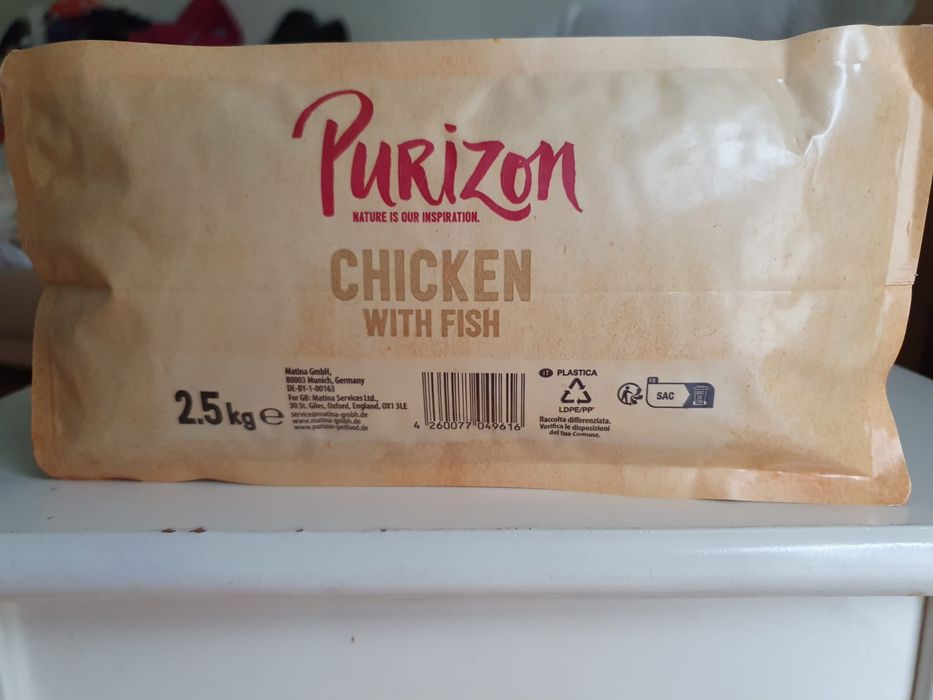 Hrana uscata boabe pisici Purizon Pui cu Pește, 2.5kg