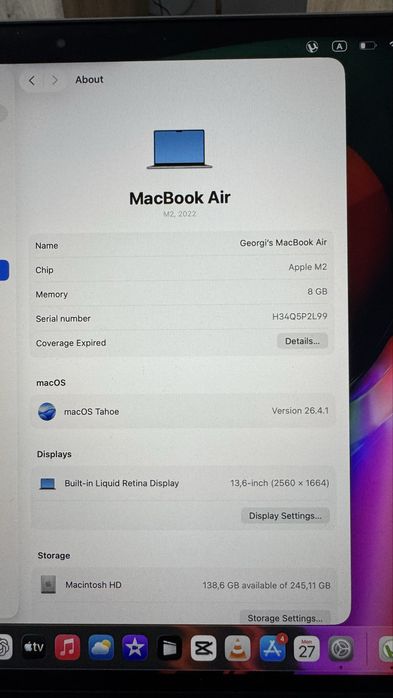 Macbook air    M2