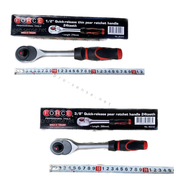 Професионална Тресчотка 1/4" 3/8" 1/2" 24 зъба FORCE