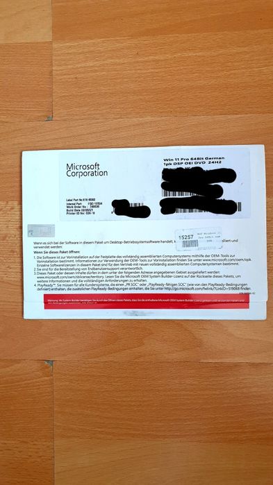 pachet fizic de licență Microsoft Windows 11 Pro pe 64 de biți