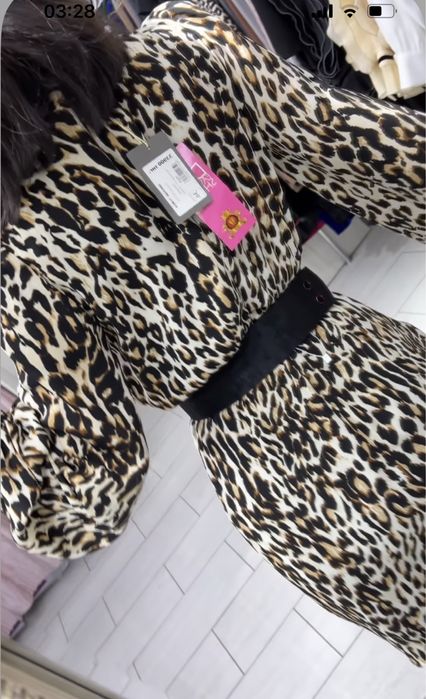 Платье с принтом леопард