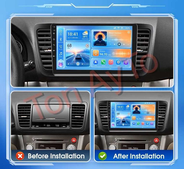 Мултимедия Субару Legacy 3 / Outback 4 9" 2003 - 2009 Андроид Карплей Android Carplay подарък камера