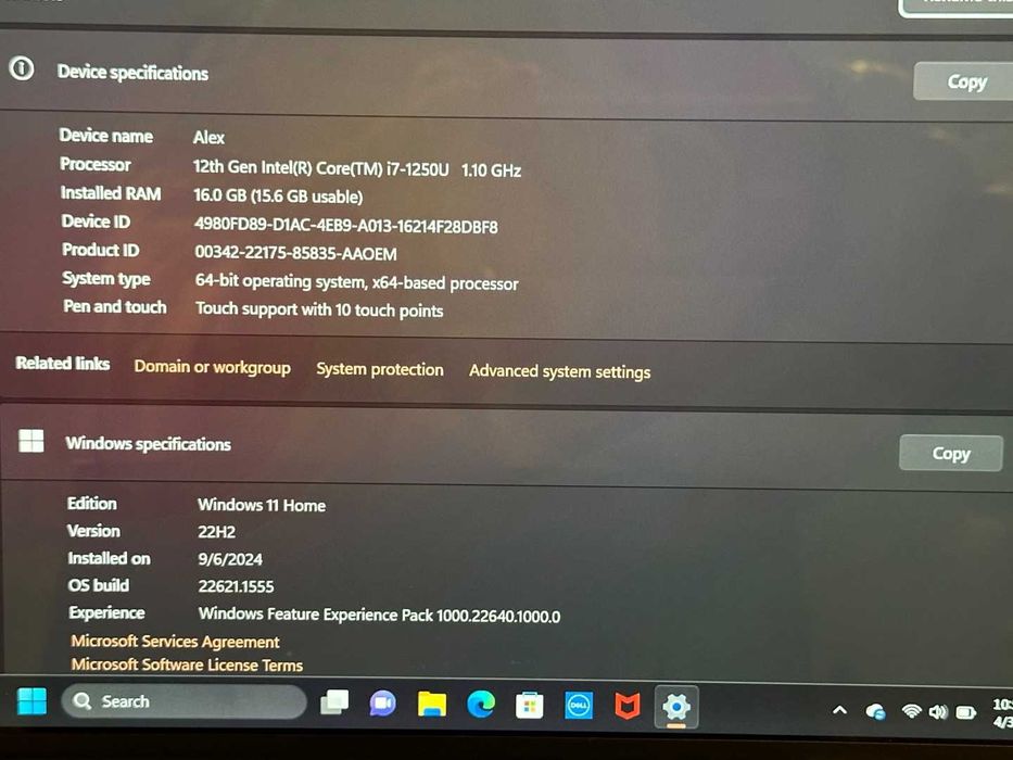 Vand Laptop Dell XPS 13 9315 i7 1250U FHD+ touch 16GB RAM