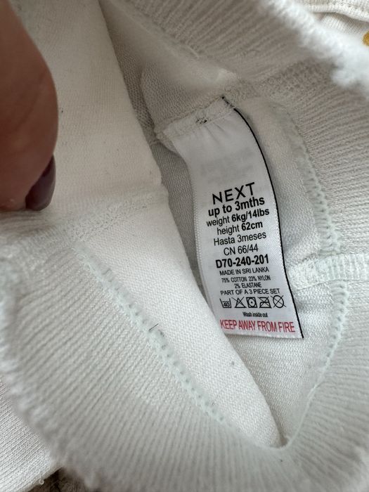 Бебешки дрешки комплект Next рокля боди и чорапогащник