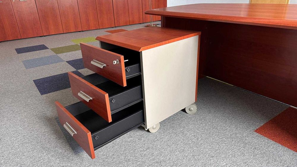 Vand masa de birou lemn si dulap cu sertare set