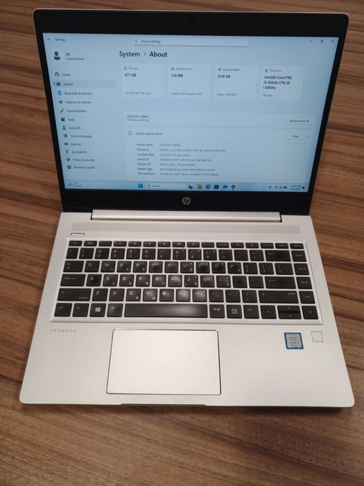 Laptop HP ProBook 440 G6 
Intel(R) Core(TM) i5-8265U CPU  1.60G