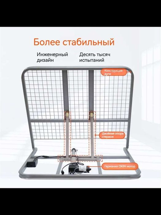 Электрическая кровать с электроподъемником и медицинским матрасом
