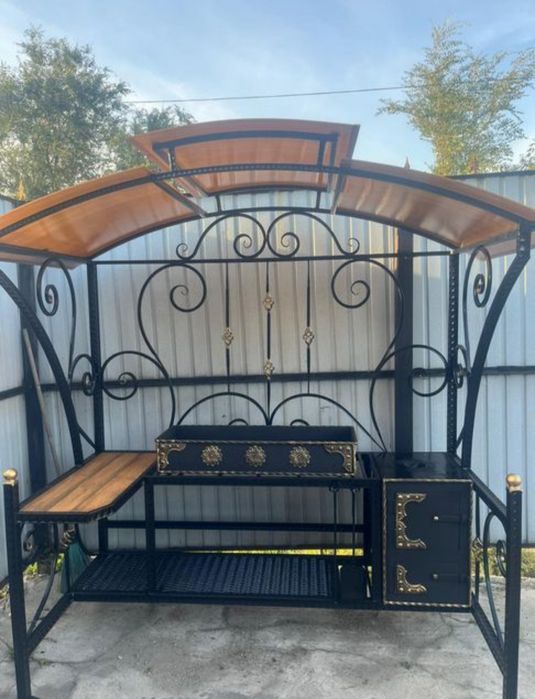 Мангал 3в1 с элементами ковки