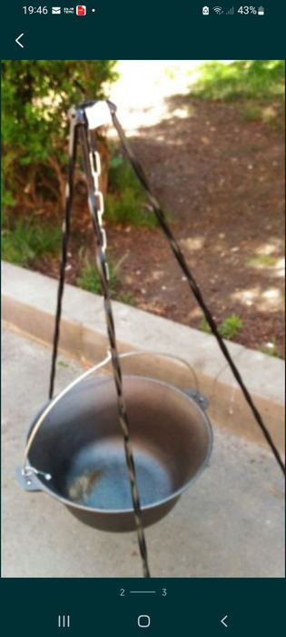 Trepied/ suport ceaun din fier forjat 1 m x 8 mm