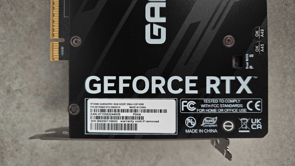 Palit GeForce RTX 5080 GamingPro 16GB GDDR7 Reflex 2 RTX AI DLSS4