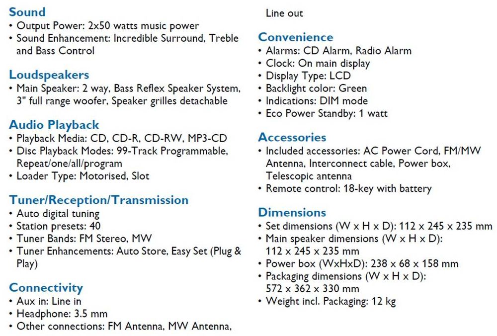 Philips Дизайнерска Микро Hi-Fi Система MZ-1000/22 2x50 watts