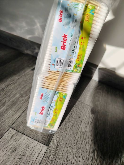 ватные палочки 1 блок 10пачек 3.000штук в пачке по 300штук новое