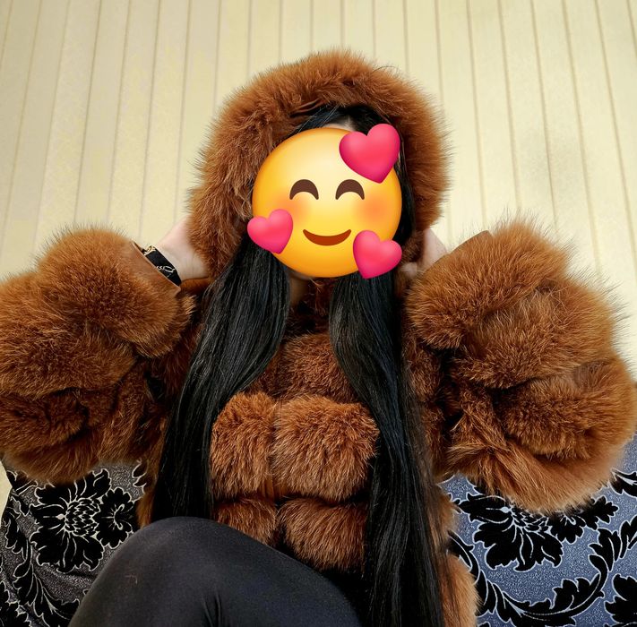 Пухкаво яке от естествен косъм и естествена кожа