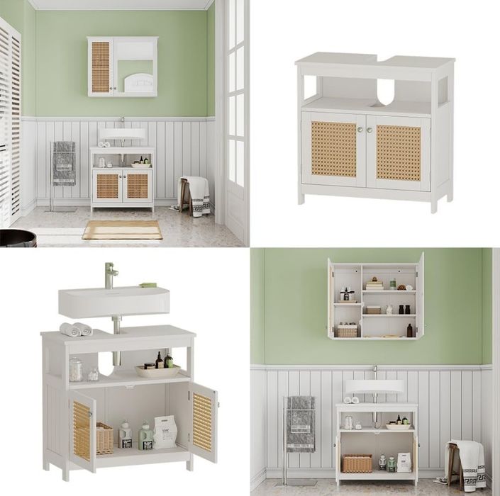 Шкаф за подмивка MDF + ратан 5683