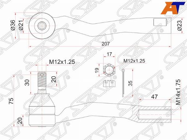 Рулевой наконечник Toyota Avensis