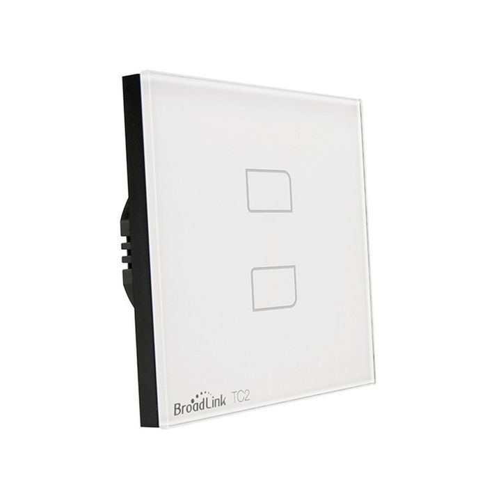 Intrerupatoare Inteligente Broadlink TC2 - 1 si TC2 - 2  cu Touch, Wi-Fi, Sticla, Alb