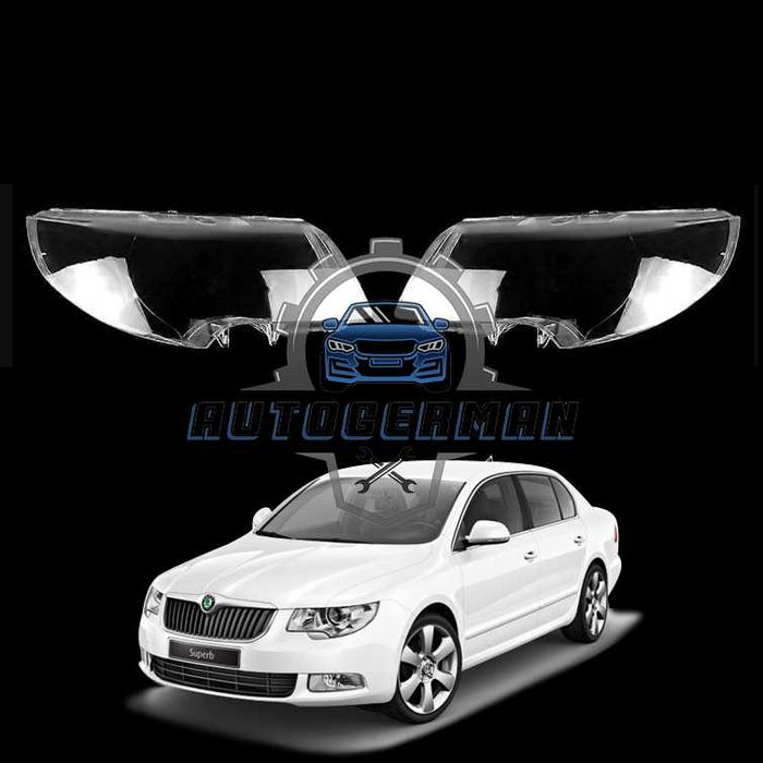 Капаци фарове Skoda Superb 2 (09-12) стъкло фар крушки Шкода Супърб xenon