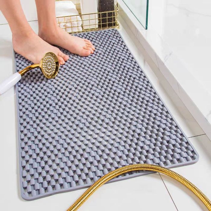 Коврик для ванной противоскользящий массажный, серый