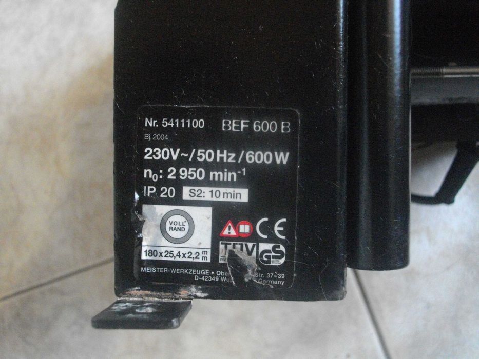 600W-ф180-150мм Немска Ел. Машина Рязане Плочки Плочи Meister / TIP